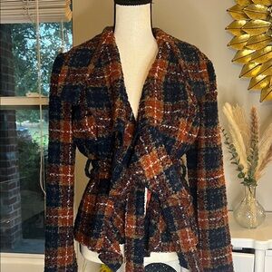 Anthropologie Tabitha Moretown Plaid Wool Jacket Size 4
